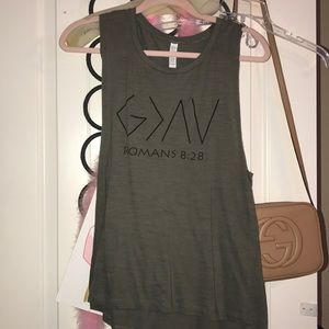grey tank (God is greater than my ups and downs)